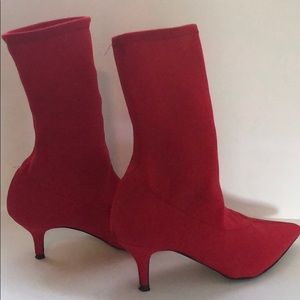Zara red stretch bootie